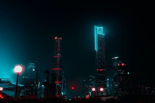 High Rise Buildings During Nighttime 1366957